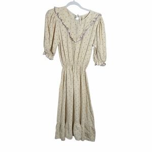 Liilu Tony Organic Cotton Dress Ruffle Cottagecore Size